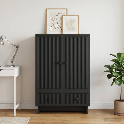 Sideboard Svart 66 x 34,5 x 95 cm Konstruerat trä