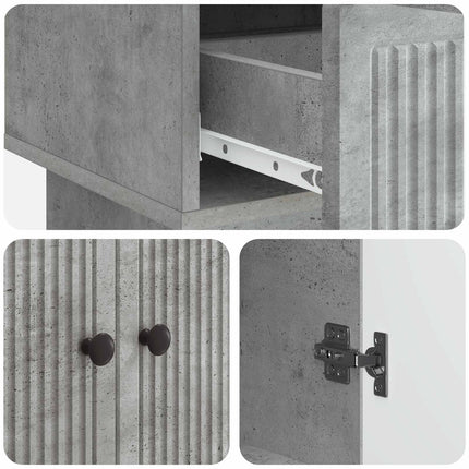 Sideboard BetongGrå 66 x 34,5 x 95 cm Konstruerat trä