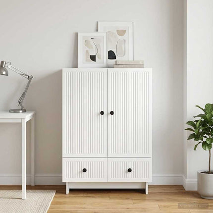 Sideboard Högblank Vit 66 x 34,5 x 95 cm Konstruerat trä