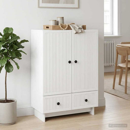 Sideboard Högblank Vit 66 x 34,5 x 95 cm Konstruerat trä