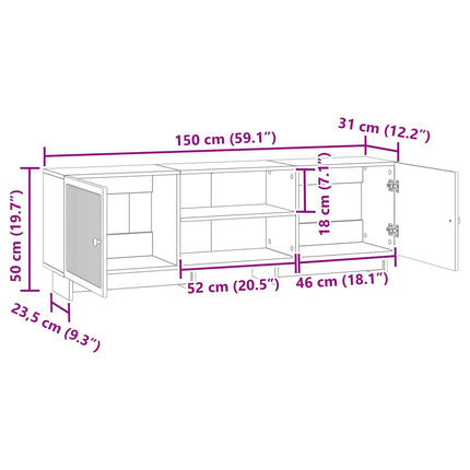 TV-skåp Artisan Ek 150 x 31 x 50 cm Konstruerat trä