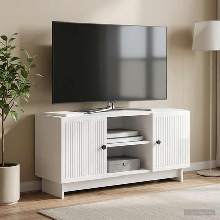 TV-skåp 102 x 34,5 x 50 cm Vit högglans Konstruerat trä