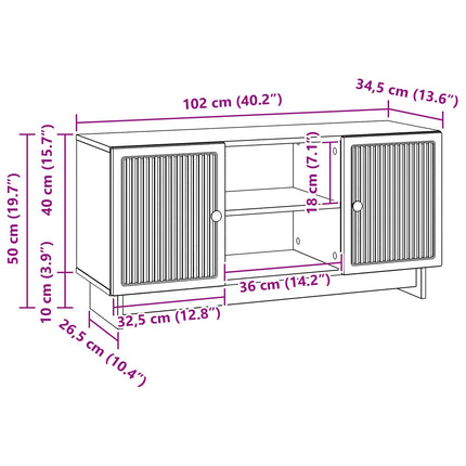 TV-skåp 102 x 34,5 x 50 cm Grå Sonoma Konstruerat trä