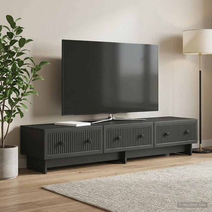 TV-skåp med låda Svart 147 x 34,5 x 30 cm Konstruerat trä