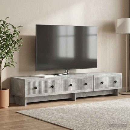 TV-skåp med låda Betonggrå 147 x 34,5 x 30 cm Konstruerat trä