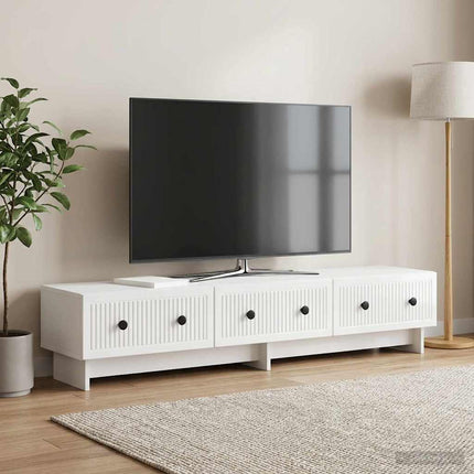 TV-skåp Vit högglans 147 x 34,5 x 30 cm Konstruerat trä