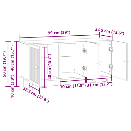TV-skåp Svart 99 x 34,5 x 50 cm Konstruerat trä