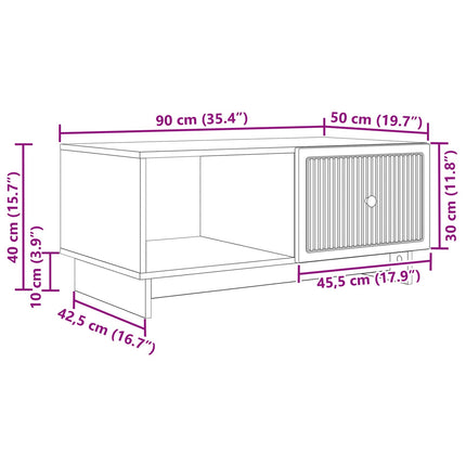 Kaffeebord Rökt ek 90 x 50 x 40 cm Konstruerat trä