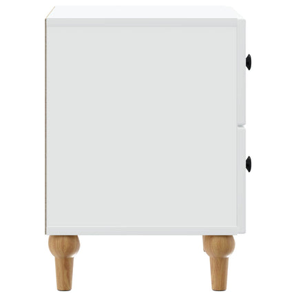 Nattduksbord 2 st Vit 43 x 34,5 x 48 cm Konstruerat trä