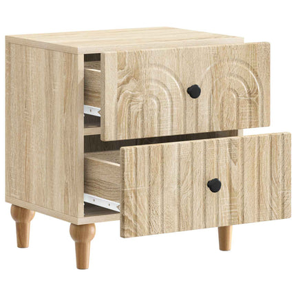 Nattduksbord 2 pcs Sonoma-ek 43 x 34,5 x 48 cm Konstruerat trä