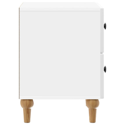 Nattduksbord Vit högglans 43 x 34,5 x 48 cm Konstruerat trä