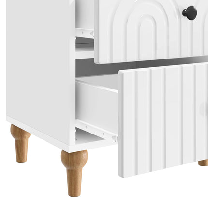 Nattduksbord med låda 2 pcs Vit högglans 43 x 34,5 x 48 cm