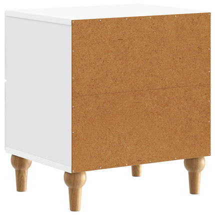 Nattduksbord med låda 2 pcs Vit högglans 43 x 34,5 x 48 cm