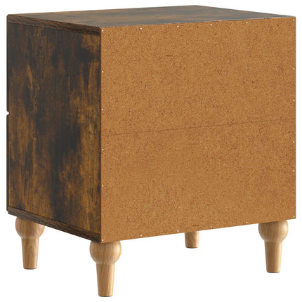 Nattduksbord 2 pcs Rökt ek 43 x 34,5 x 48 cm Konstruerat trä