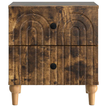 Nattduksbord 2 pcs Rökt ek 43 x 34,5 x 48 cm Konstruerat trä