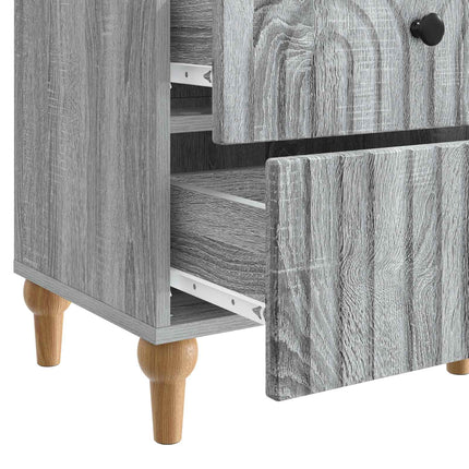 Nattduksbord med låda 2 pcs Grå sonoma-ek 43 x 34,5 x 48 cm