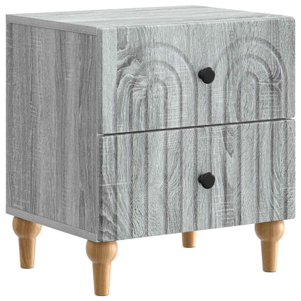 Nattduksbord med låda 2 pcs Grå sonoma-ek 43 x 34,5 x 48 cm