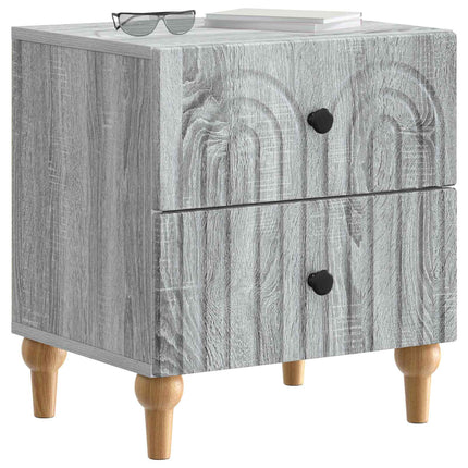 Nattduksbord med låda 2 pcs Grå sonoma-ek 43 x 34,5 x 48 cm