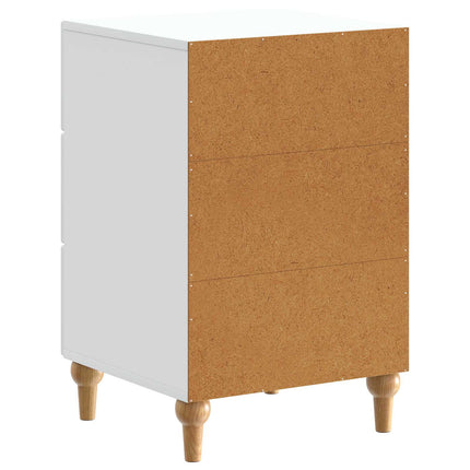 Nattduksbord med låda Vit 43x 41 x 66,5 cm Konstruerat trä