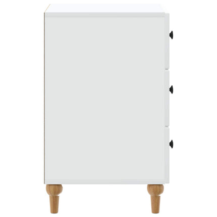 Nattduksbord med låda Vit 43x 41 x 66,5 cm Konstruerat trä