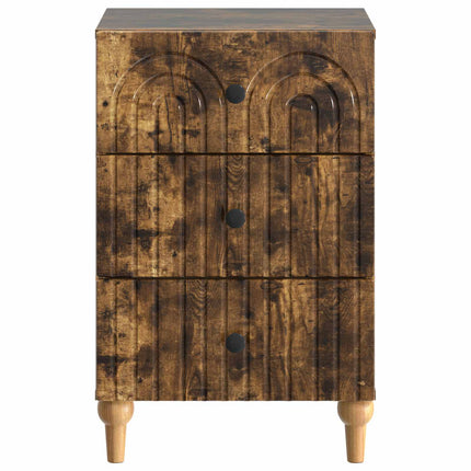 Nattduksbord med låda Rökt ek 43x 41 x 66,5 cm Konstruerat trä