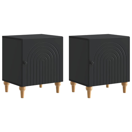 Nattduksbord 2 pcs Svart 43 x 34,5 x 50 cm Konstruerat trä