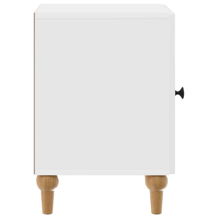 Nattduksbord Vit högglans 43 x 34,5 x 50 cm Konstruerat trä