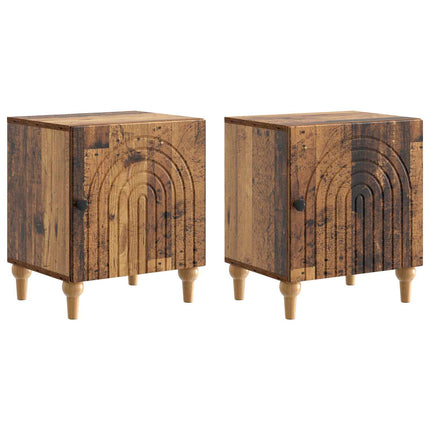 Nattduksbord 2 pcs Gammalt trä 43 x 34,5 x 50 cm