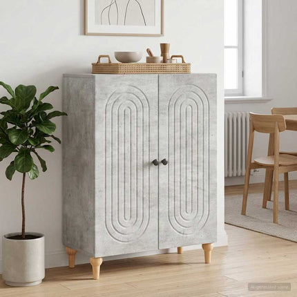 Sideboard Betonggrå 66 x 34,5 x 90 cm Konstruerat trä