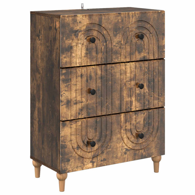 Lådans skåp Rökt ek 66 x 34,5 x 90 cm Konstruerat trä