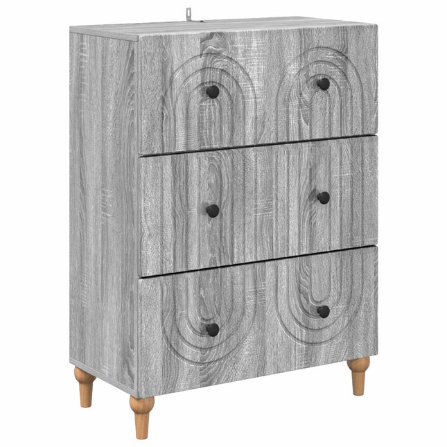 Lådans skåp Grå sonoma-ek 66 x 34,5 x 90 cm Konstruerat trä