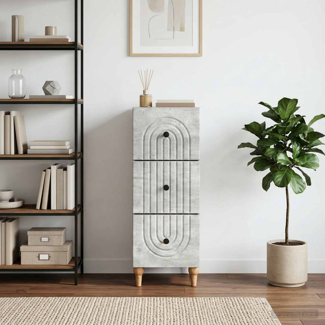 Lådans skåp 33 x 34,5 x 90 cm Konstruerat trä Betonggrå
