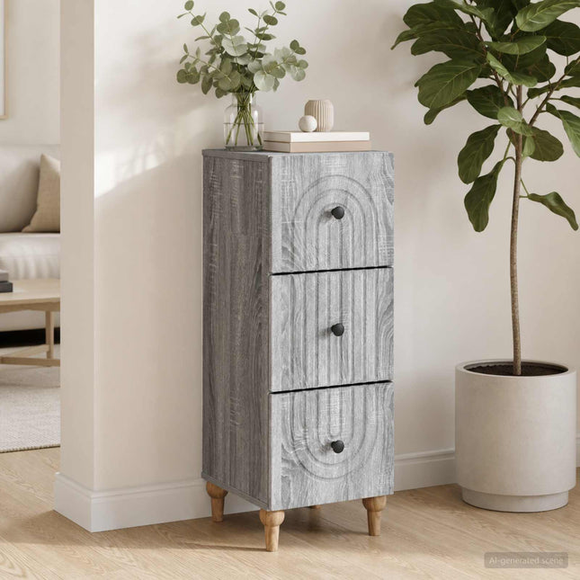 Lådans skåp 33 x 34,5 x 90 cm Konstruerat trä Grå sonoma-ek