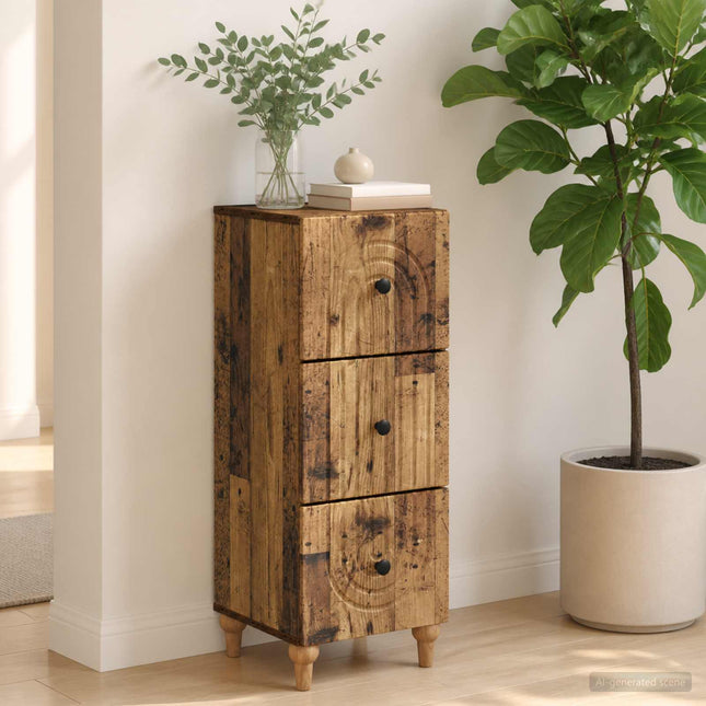 Lådans skåp 33 x 34,5 x 90 cm Konstruerat trä Gammalt trä