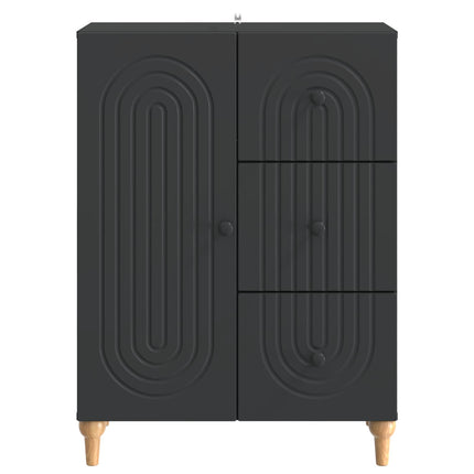 Sideboard med låda Svart 66 x 34,5 x 90 cm Konstruerat trä