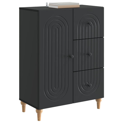 Sideboard med låda Svart 66 x 34,5 x 90 cm Konstruerat trä