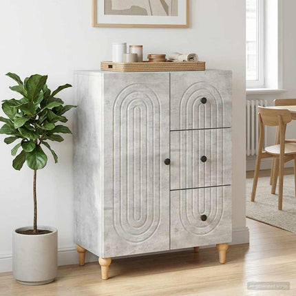 Sideboard med låda Betonggrå 66 x 34,5 x 90 cm Konstruerat trä