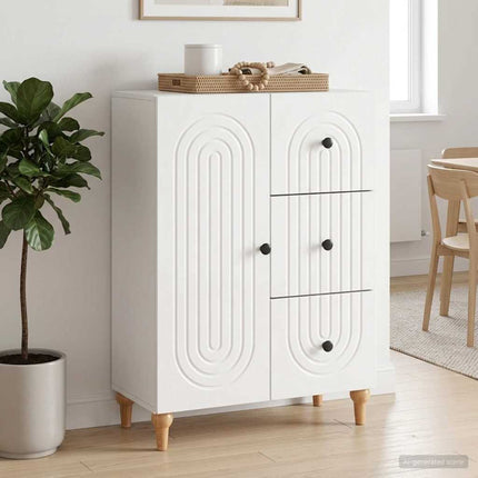 Sideboard Vit högglans 66 x 34,5 x 90 cm Konstruerat trä