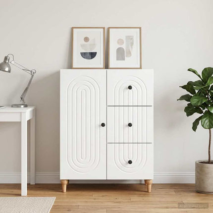 Sideboard Vit högglans 66 x 34,5 x 90 cm Konstruerat trä