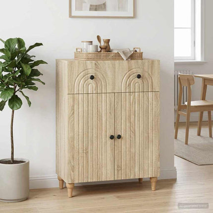 Sideboard med låda Sonoma-ek 66 x 34,5 x 90 cm Konstruerat trä