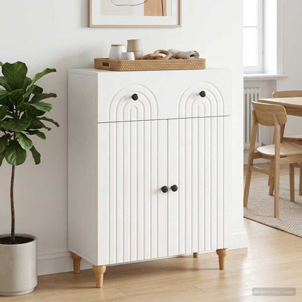 Sideboard Vit högglans 66 x 34,5 x 90 cm Konstruerat trä