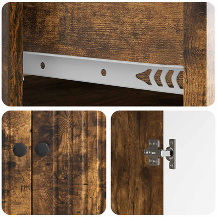 Sideboard med låda Rökt ek 66 x 34,5 x 90 cm Konstruerat trä