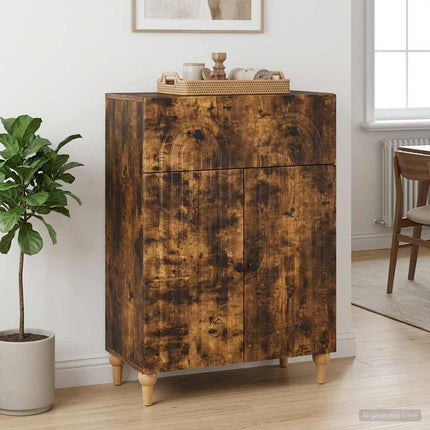Sideboard med låda Rökt ek 66 x 34,5 x 90 cm Konstruerat trä