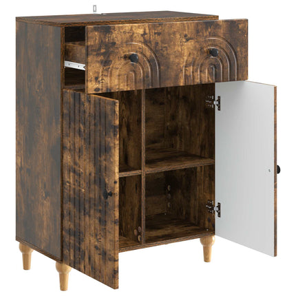 Sideboard med låda Rökt ek 66 x 34,5 x 90 cm Konstruerat trä