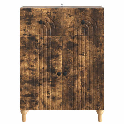 Sideboard med låda Rökt ek 66 x 34,5 x 90 cm Konstruerat trä