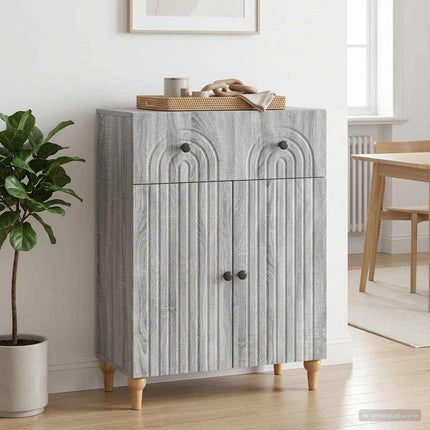 Sideboard Grå sonoma-ek 66 x 34,5 x 90 cm Konstruerat trä