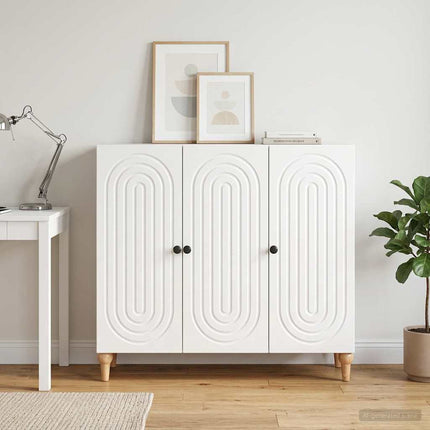 Sideboard Vit högglans 89 x 34,5 x 80 cm Konstruerat trä