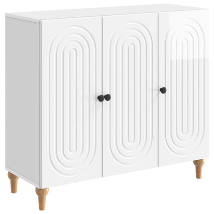 Sideboard Vit högglans 89 x 34,5 x 80 cm Konstruerat trä