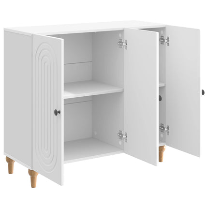 Sideboard Vit högglans 89 x 34,5 x 80 cm Konstruerat trä