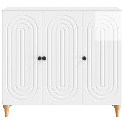 Sideboard Vit högglans 89 x 34,5 x 80 cm Konstruerat trä